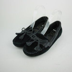 BOC BORN CONCEPT Women's 7 - Black suede leather loafers comfort slip on shoes